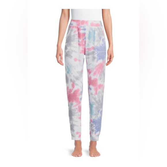 SECRET TREASURES Womens Waffle Knit Sleep Jogger Size Medium 8-10 Tie Dye New - Picture 2 of 7